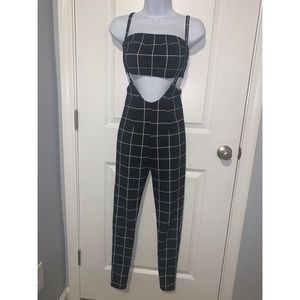 Plaid Overall & TubeTop set